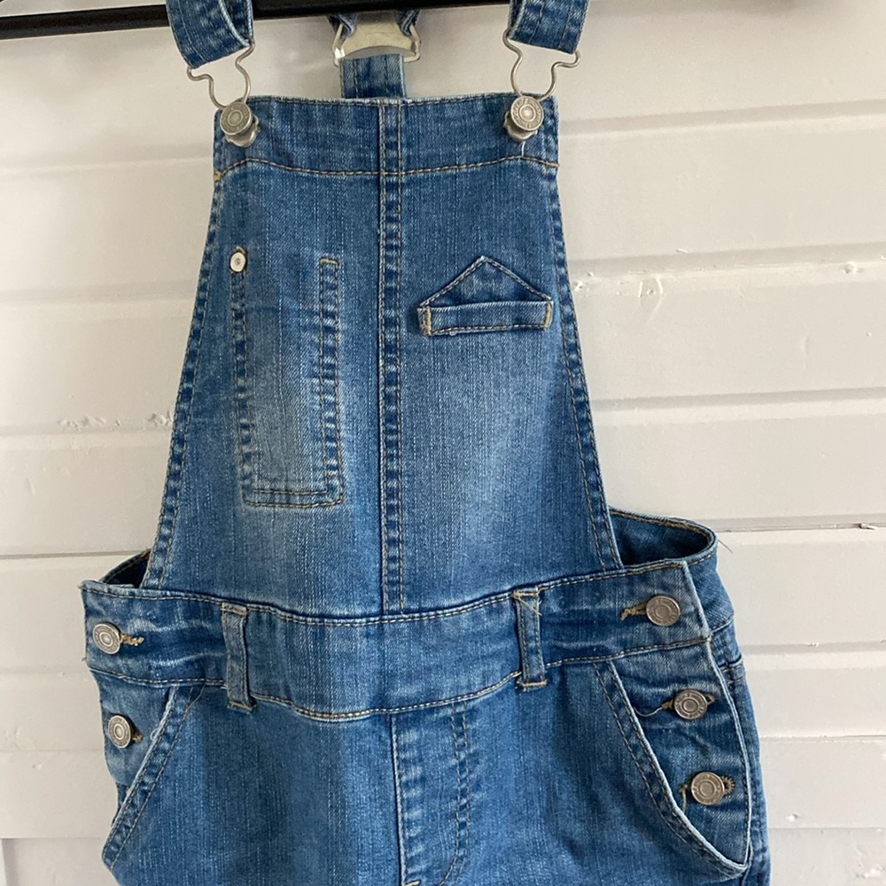 Indigo Rein Classic Blue Overalls Adjustable Straps Fray Hem Girls Size 10